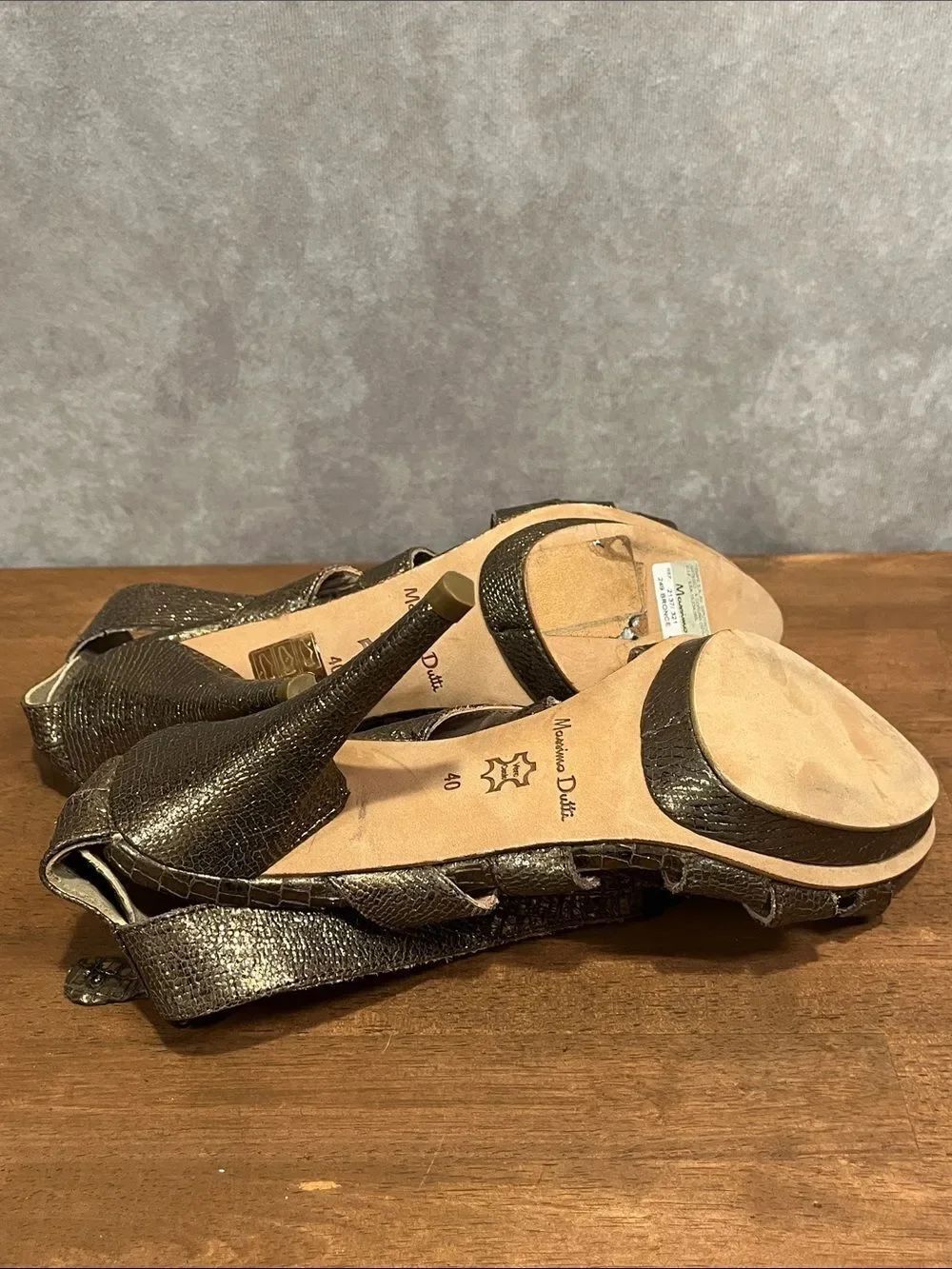 Massimo Dutti Metallic Bronze Strappy High Heel Sandals size 40 / 9 - Picture 5 of 7